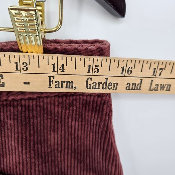 American Eagle Wine Stretch Corduroy Boho Retro 90s Y2K Mini Skirt 8R Academia - Picture 3 of 6